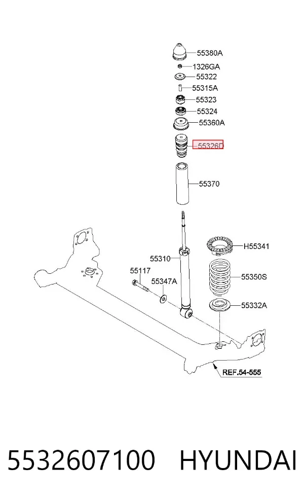 Відбійник заднього амортизатора 5532607100 Hyundai/Kia