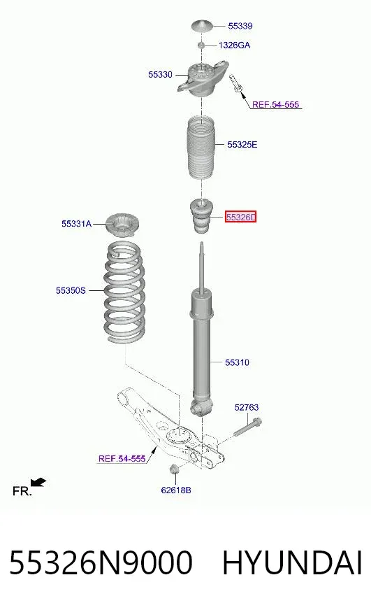Відбійник заднього амортизатора 55326N9000 Hyundai/Kia