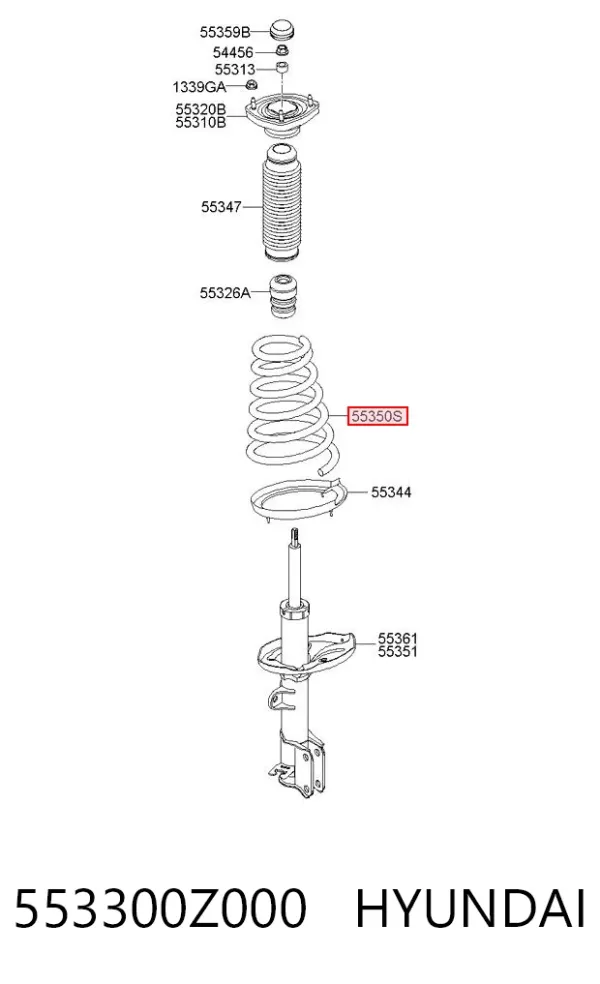 Задні пружини 553300Z000 Hyundai/Kia