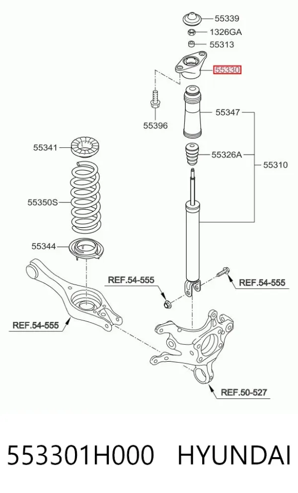 Опора амортизатора заднього 553301H000 Hyundai/Kia