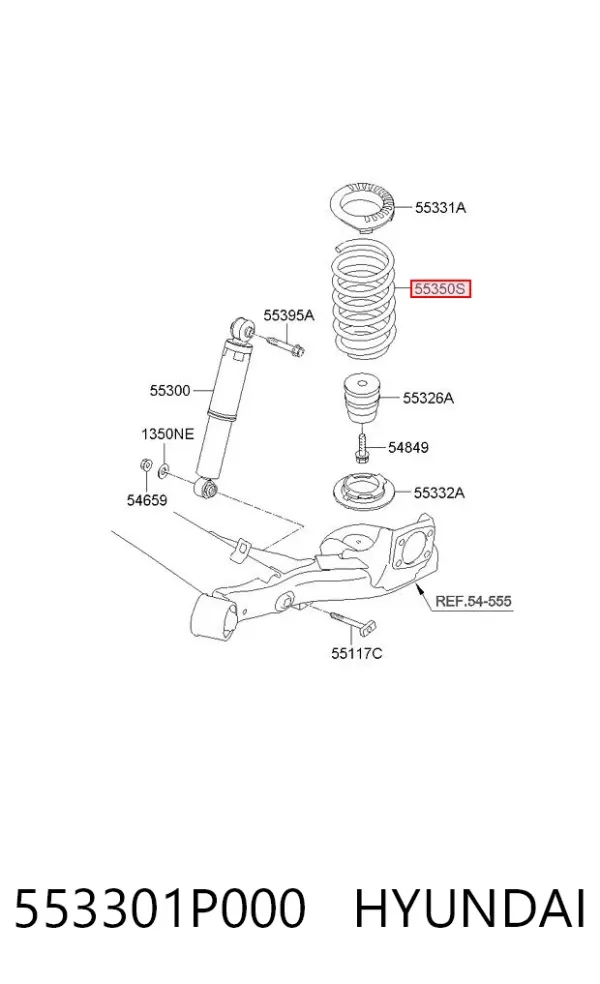 Задні пружини 553301P000 Hyundai/Kia