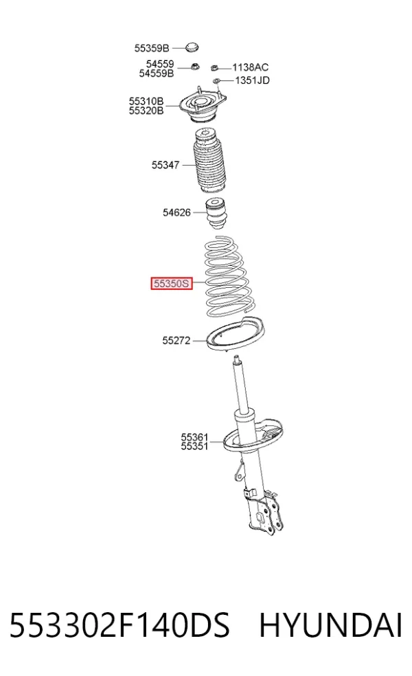 Задні пружини 553302F140DS Hyundai/Kia