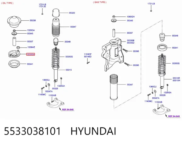 Опора амортизатора заднього 5533038101 Hyundai/Kia