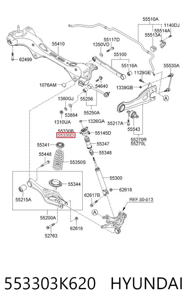 Опора амортизатора заднього, правого 553303K620 Hyundai/Kia