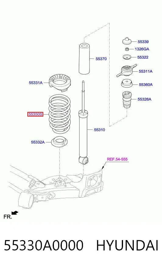 Задні пружини 55330A0000 Hyundai/Kia