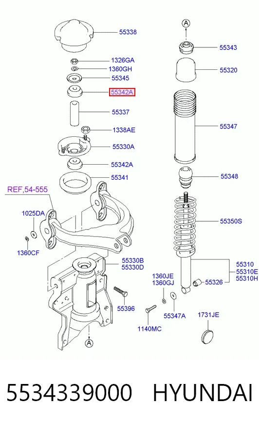 Втулка амортизатора заднього 5534339000 Hyundai/Kia