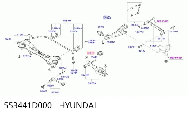 Проставка (гумове кільце) пружини задньої, нижня 553441D000 Hyundai/Kia