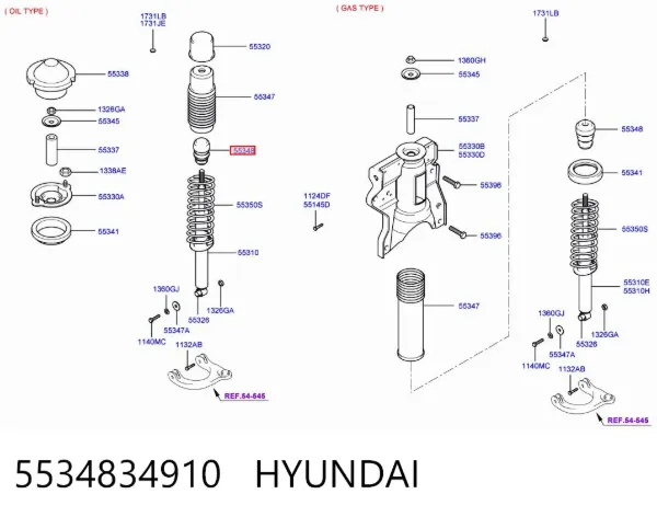 Відбійник заднього амортизатора 5534834910 Hyundai/Kia