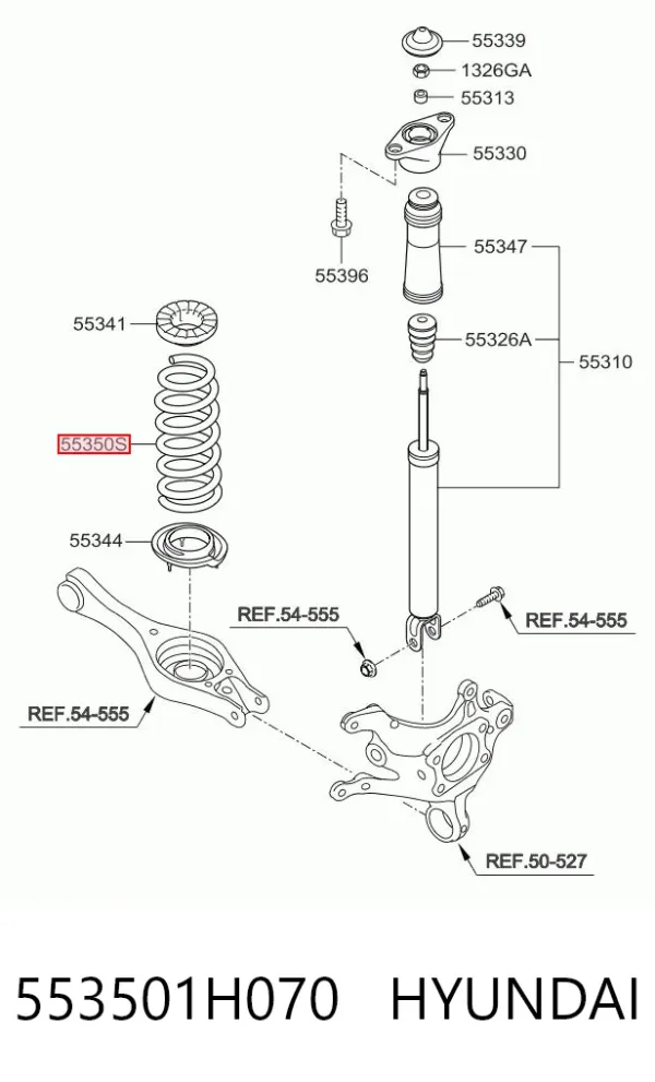 Задні пружини 553501H070 Hyundai/Kia