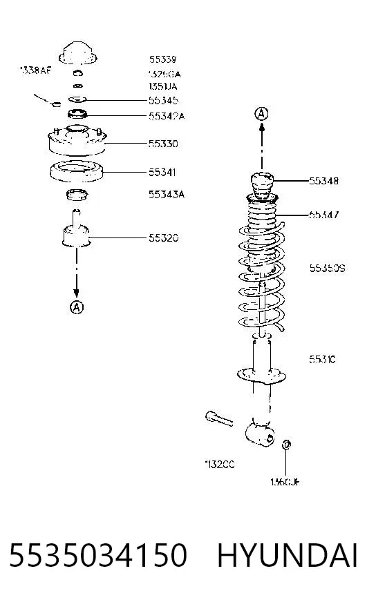 Задні пружини 5535034150 Hyundai/Kia