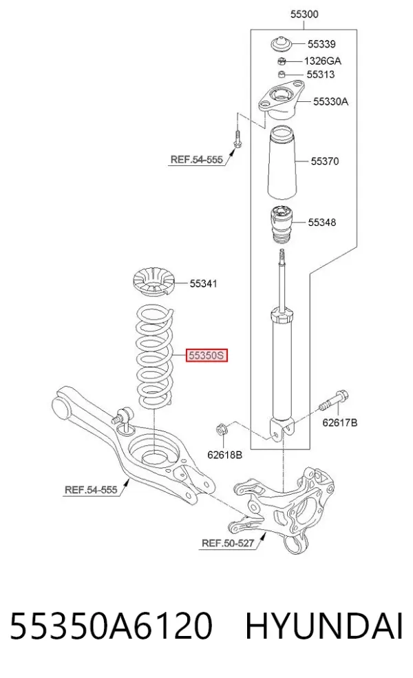 Задні пружини 55350A6120 Hyundai/Kia
