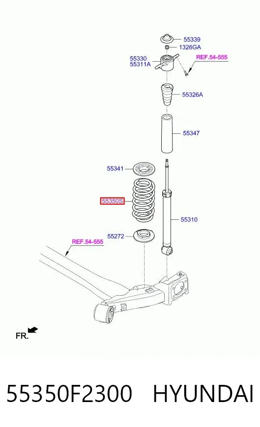 Задні пружини 55350F2300 Hyundai/Kia