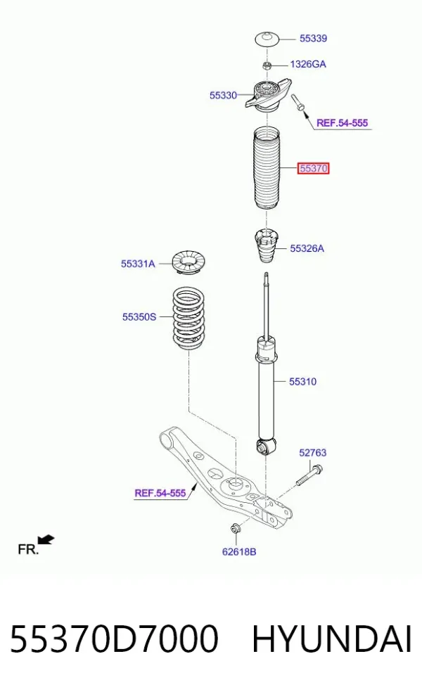 Пильник амортизатора заднього 55370D7000 Hyundai/Kia