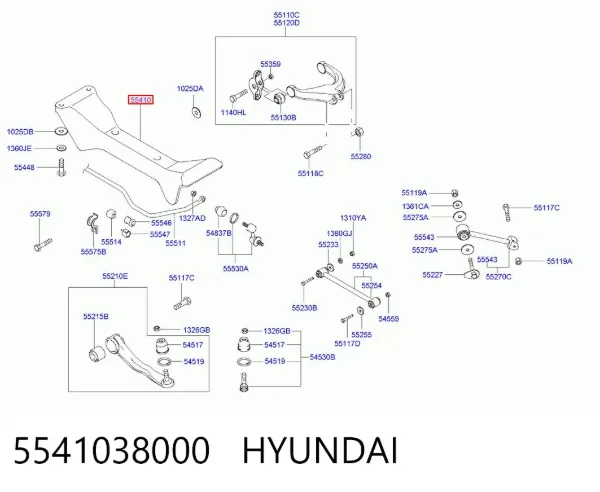 Балка задня 5541038000 Hyundai/Kia