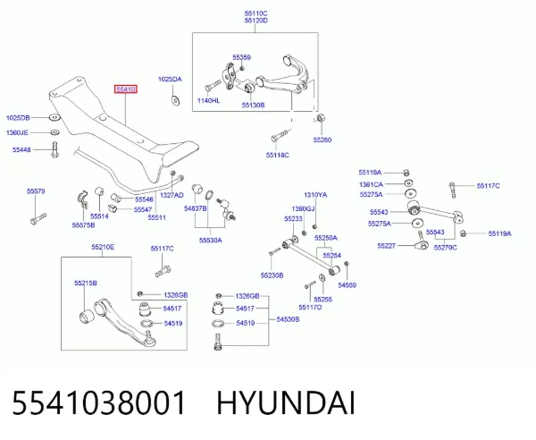Балка задня 5541038001 Hyundai/Kia