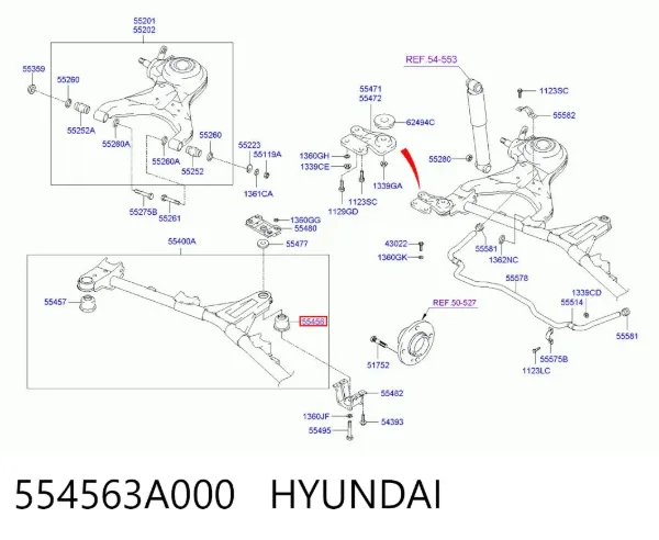Сайлентблок задньої балки Hyundai Trajet FO