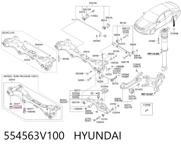Сайлентблок задньої балки 554563V100 Hyundai/Kia