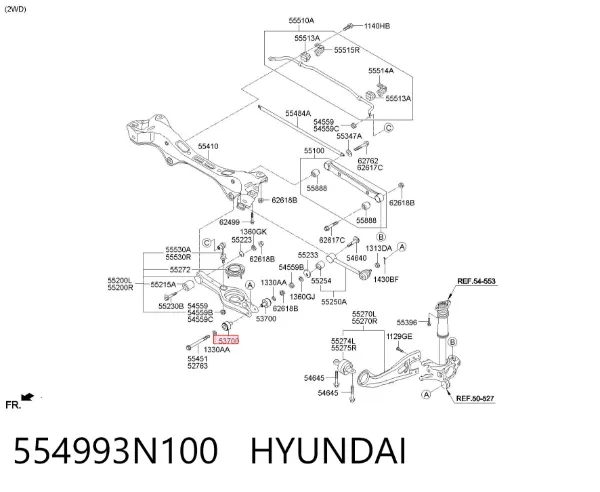 Сайлентблок заднього поперечного важеля, зовнішній 554993N100 Hyundai/Kia