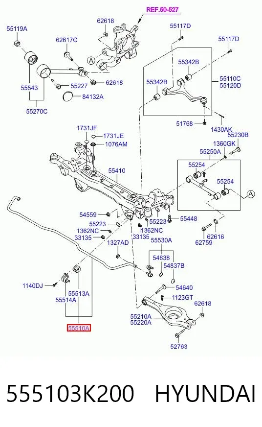Стабілізатор задній 555103K200 Hyundai/Kia