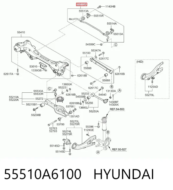 Стабілізатор задній 55510A6100 Hyundai/Kia