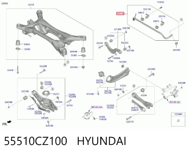 Стабілізатор задній 55510CZ100 Hyundai/Kia