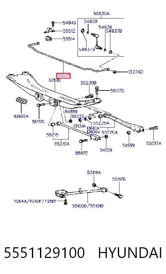 Стабілізатор задній 5551129100 Hyundai/Kia