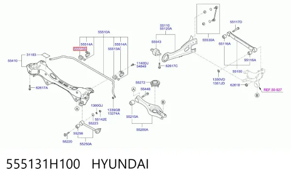 Втулка стабілізатора заднього 555131H100 Hyundai/Kia