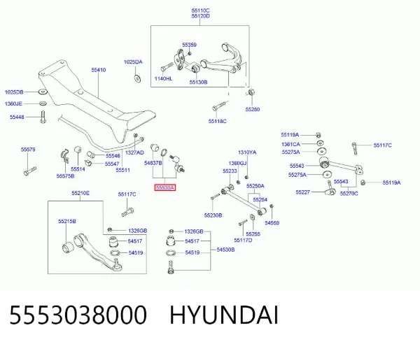 Стійка стабілізатора заднього 5553038000 Hyundai/Kia