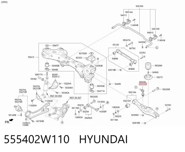 Стійка стабілізатора заднього, права 555402W110 Hyundai/Kia