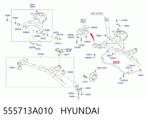 Стабілізатор задній 555713A010 Hyundai/Kia