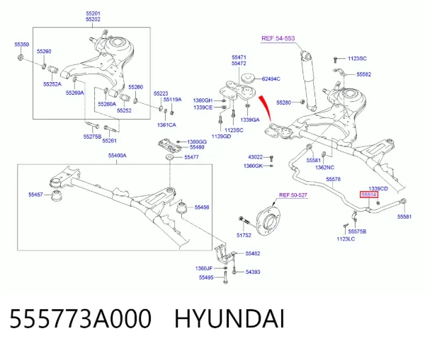 Втулка стабілізатора заднього 555773A000 Hyundai/Kia