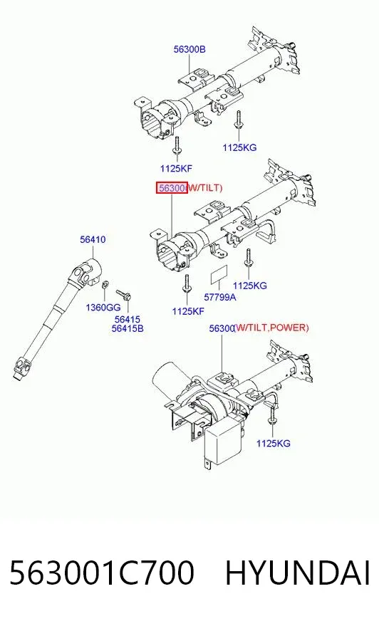 Рульова колонка Hyundai Getz 
