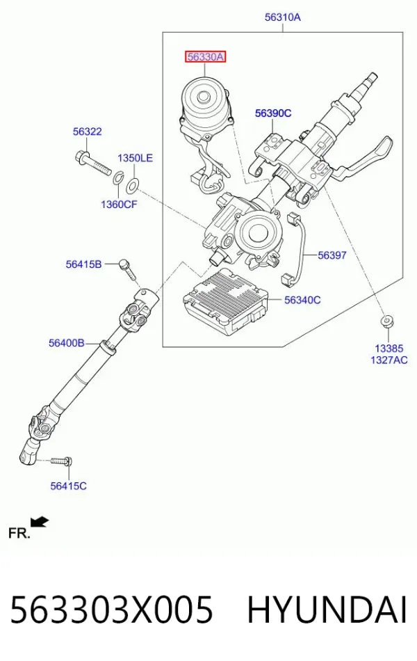 Електромотор рульової рейки 563303X005 Hyundai/Kia