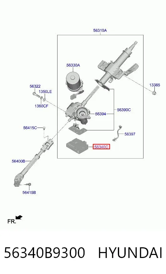 Блок керування електропідсилювача керма 56340B9300 Hyundai/Kia