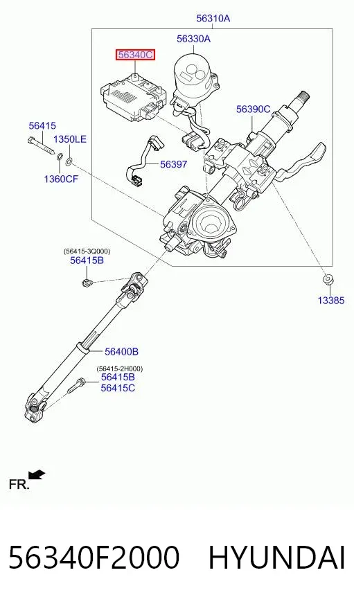 Блок керування електропідсилювача керма 56340F2000 Hyundai/Kia