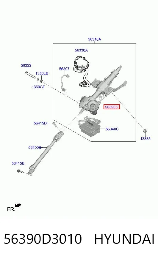 Рульова колонка 56390D3010 Hyundai/Kia