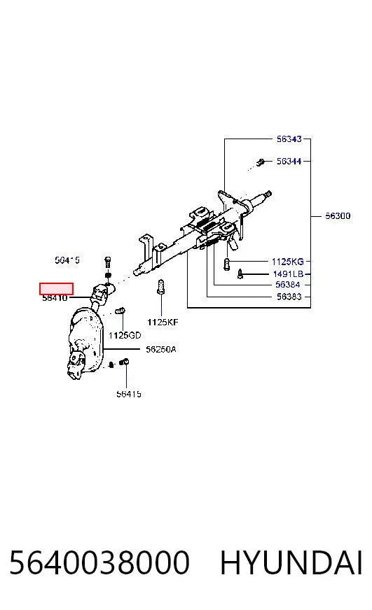 Вал рульової колонки, нижній 5640038000 Hyundai/Kia