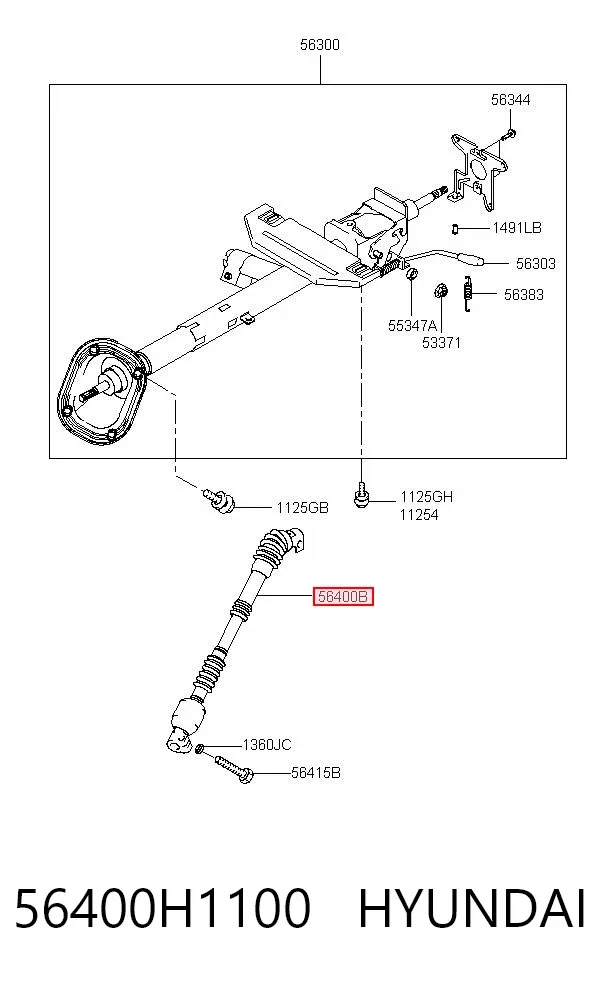 Вал рульової колонки, нижній 56400H1100 Hyundai/Kia