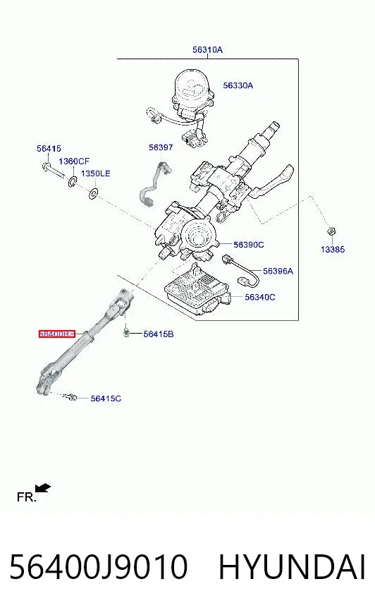 Вал рульової колонки, нижній 56400J9010 Hyundai/Kia