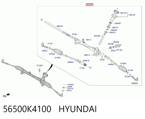 Рульова рейка 56500K4100 Hyundai/Kia
