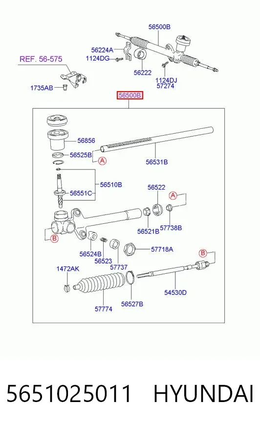 Рульова рейка 5651025011 Hyundai/Kia