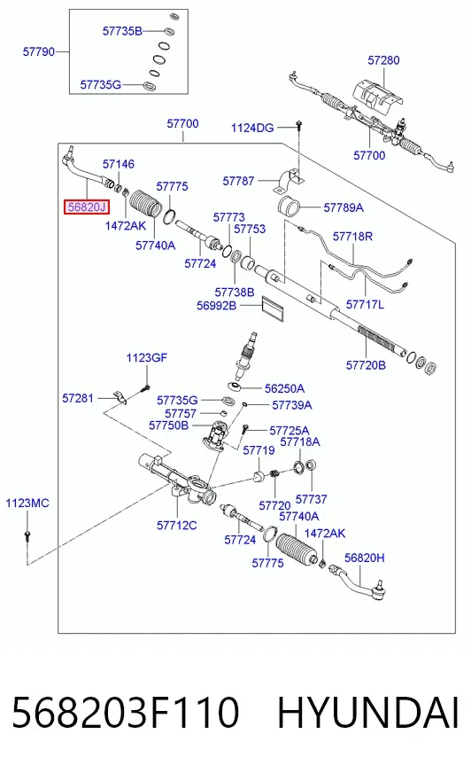 Рульовий наконечник 568203F110 Hyundai/Kia