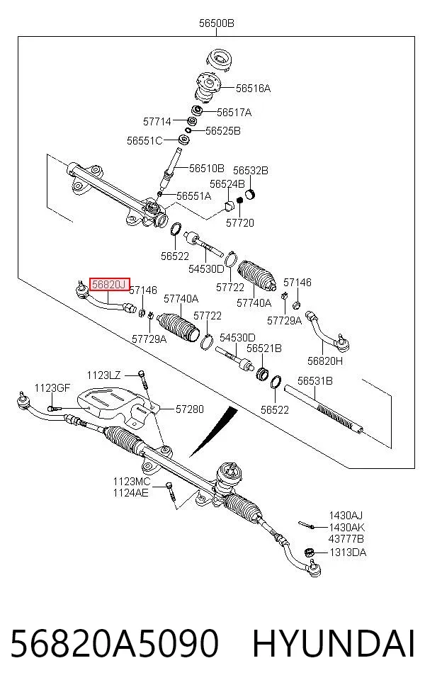 Рульовий наконечник 56820A5090 Hyundai/Kia