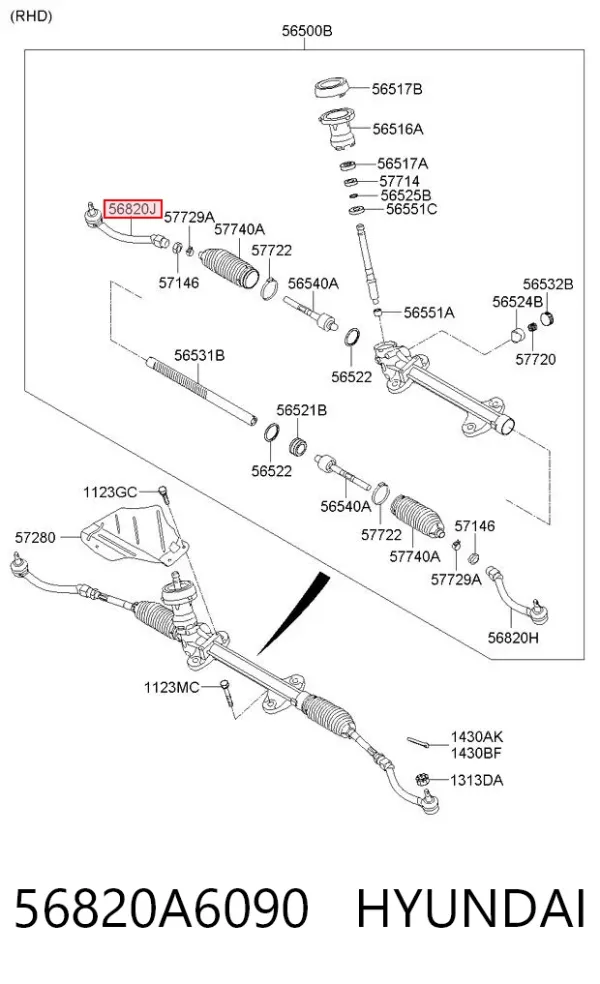 Рульовий наконечник 56820A6090 Hyundai/Kia