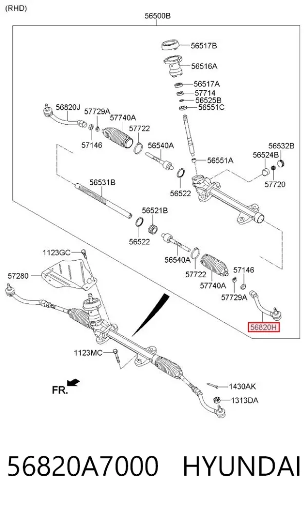 Рульовий наконечник 56820A7000 Hyundai/Kia