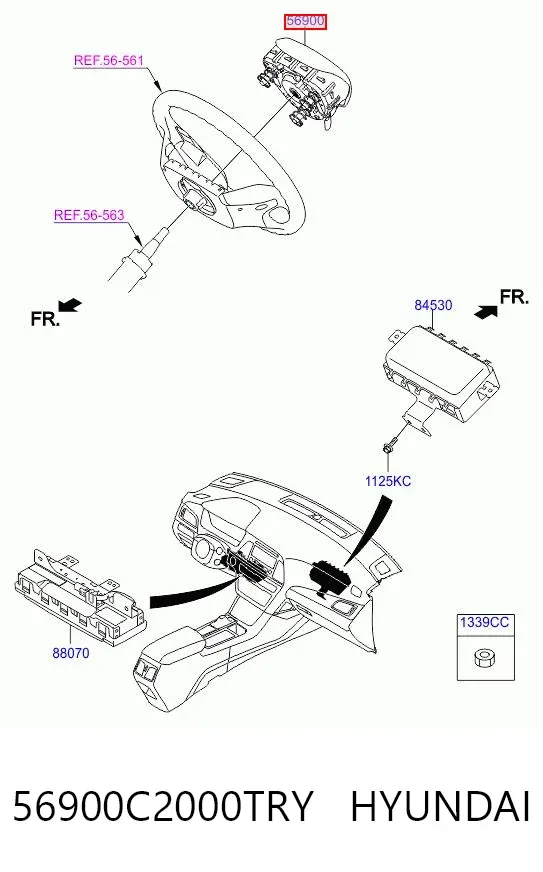 Подушка безпеки, водійська, AIRBAG 56900C2000TRY Hyundai/Kia