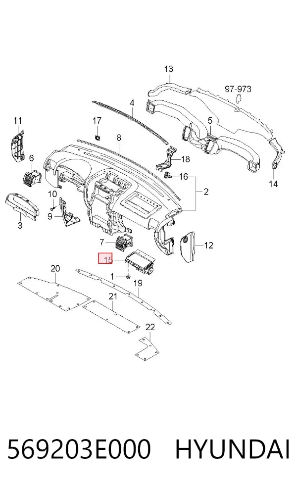 Подушка безпеки, пасажирська, AIRBAG 569203E000 Hyundai/Kia