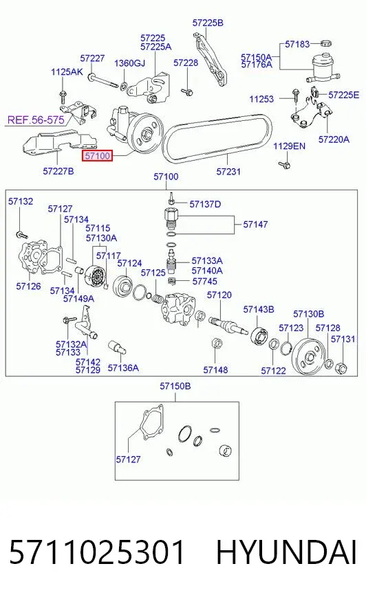 Насос ГУР 5711025301 Hyundai/Kia