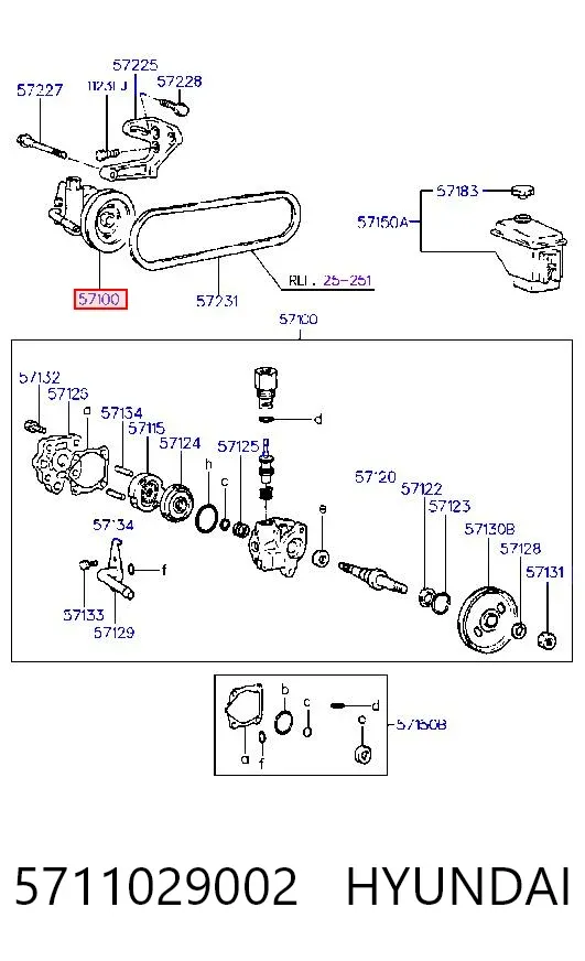 Насос ГУР 5711029002 Hyundai/Kia