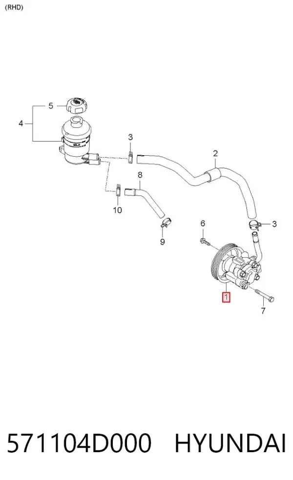 Насос ГУР 571104D000 Hyundai/Kia